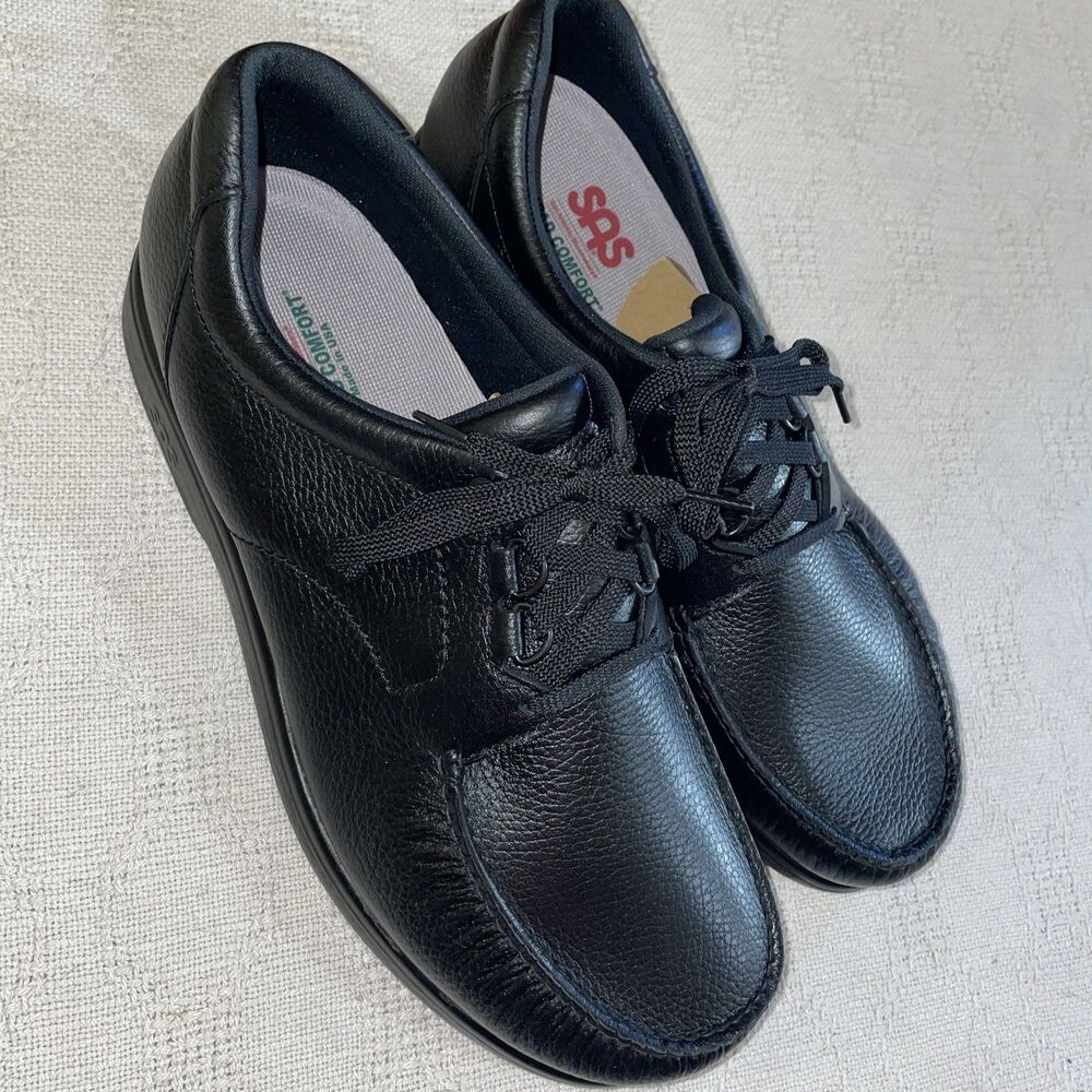 SAS Men’s Work Shoes Size 15 M Black Leather Occupational Clinic Comfort NWOB